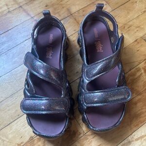 Melissa x Collina Strada Puff Glitter Sandals - Black